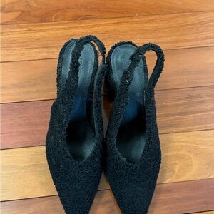ASOS Black Textured Slingback Heels
